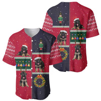 German Shepherd Puppy Christmas Baseball Jersey with Ornaments Wreath and Nutcracker Design - Wonder Print Shop