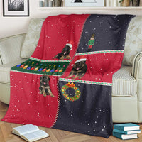 German Shepherd Puppy Christmas Blanket with Ornaments Wreath and Nutcracker Design - Wonder Print Shop