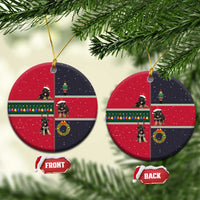 German Shepherd Puppy Christmas Ceramic Ornament with Ornaments Wreath and Nutcracker Design - Wonder Print Shop