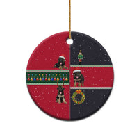 German Shepherd Puppy Christmas Ceramic Ornament with Ornaments Wreath and Nutcracker Design - Wonder Print Shop