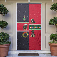 German Shepherd Puppy Christmas Door Cover with Ornaments Wreath and Nutcracker Design - Wonder Print Shop