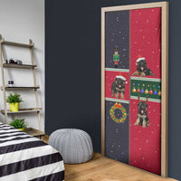 German Shepherd Puppy Christmas Door Cover with Ornaments Wreath and Nutcracker Design - Wonder Print Shop