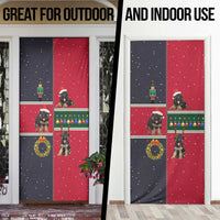 German Shepherd Puppy Christmas Door Cover with Ornaments Wreath and Nutcracker Design - Wonder Print Shop