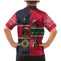 German Shepherd Puppy Christmas Family Matching Mermaid Dress and Hawaiian Shirt with Ornaments Wreath and Nutcracker Design - Wonder Print Shop