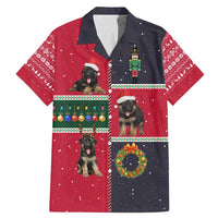 German Shepherd Puppy Christmas Family Matching Mermaid Dress and Hawaiian Shirt with Ornaments Wreath and Nutcracker Design - Wonder Print Shop