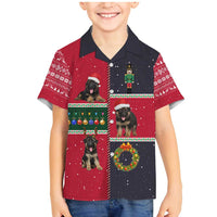 German Shepherd Puppy Christmas Family Matching Mermaid Dress and Hawaiian Shirt with Ornaments Wreath and Nutcracker Design - Wonder Print Shop