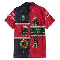 German Shepherd Puppy Christmas Family Matching Summer Maxi Dress and Hawaiian Shirt with Ornaments Wreath and Nutcracker Design - Wonder Print Shop