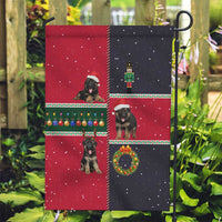 German Shepherd Puppy Christmas Garden Flag with Ornaments Wreath and Nutcracker Design - Wonder Print Shop