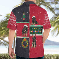 German Shepherd Puppy Christmas Hawaiian Shirt with Ornaments Wreath and Nutcracker Design - Wonder Print Shop
