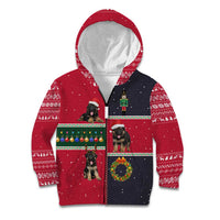 German Shepherd Puppy Christmas Kid Hoodie with Ornaments Wreath and Nutcracker Design - Wonder Print Shop