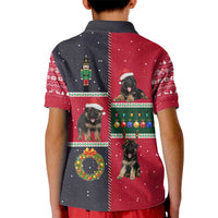 German Shepherd Puppy Christmas Kid Polo Shirt with Ornaments Wreath and Nutcracker Design - Wonder Print Shop