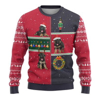 German Shepherd Puppy Christmas Ugly Christmas Sweater with Ornaments Wreath and Nutcracker Design - Wonder Print Shop
