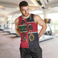 German Shepherd Puppy Christmas Men Tank Top with Ornaments Wreath and Nutcracker Design - undefined