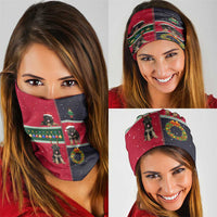 German Shepherd Puppy Christmas Neck Gaiter with Ornaments Wreath and Nutcracker Design - Wonder Print Shop