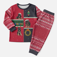 German Shepherd Puppy Christmas Pajama Set with Ornaments Wreath and Nutcracker Design - Wonder Print Shop