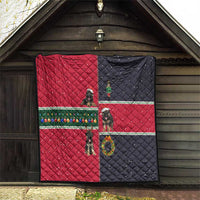 German Shepherd Puppy Christmas Quilt with Ornaments Wreath and Nutcracker Design - Wonder Print Shop