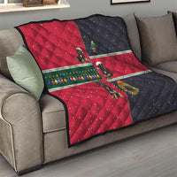 German Shepherd Puppy Christmas Quilt with Ornaments Wreath and Nutcracker Design - Wonder Print Shop