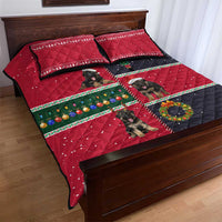 German Shepherd Puppy Christmas Quilt Bed Set with Ornaments Wreath and Nutcracker Design - Wonder Print Shop