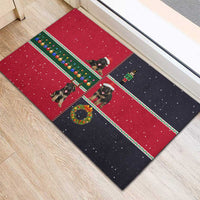 German Shepherd Puppy Christmas Rubber Doormat with Ornaments Wreath and Nutcracker Design - Wonder Print Shop