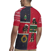 German Shepherd Puppy Christmas Rugby Jersey with Ornaments Wreath and Nutcracker Design - Wonder Print Shop