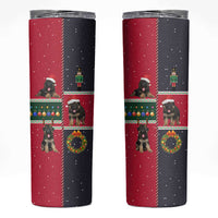 German Shepherd Puppy Christmas Skinny Tumbler with Ornaments Wreath and Nutcracker Design - Wonder Print Shop