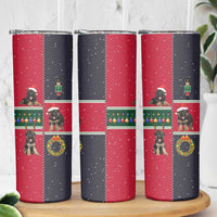 German Shepherd Puppy Christmas Skinny Tumbler with Ornaments Wreath and Nutcracker Design - Wonder Print Shop