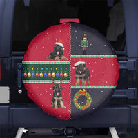 German Shepherd Puppy Christmas Spare Tire Cover with Ornaments Wreath and Nutcracker Design - Wonder Print Shop