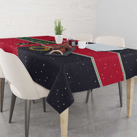 German Shepherd Puppy Christmas Tablecloth with Ornaments Wreath and Nutcracker Design - Wonder Print Shop