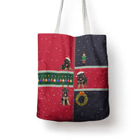 German Shepherd Puppy Christmas Tote Bag with Ornaments Wreath and Nutcracker Design - Wonder Print Shop