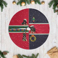 German Shepherd Puppy Christmas Tree Skirt with Ornaments Wreath and Nutcracker Design - Wonder Print Shop