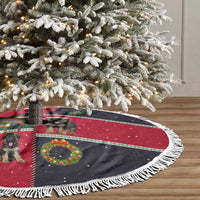 German Shepherd Puppy Christmas Tree Skirt with Ornaments Wreath and Nutcracker Design - Wonder Print Shop