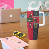 German Shepherd Puppy Christmas Tumbler With Handle with Ornaments Wreath and Nutcracker Design - Wonder Print Shop