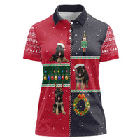 German Shepherd Puppy Christmas Women Polo Shirt with Ornaments Wreath and Nutcracker Design - Wonder Print Shop