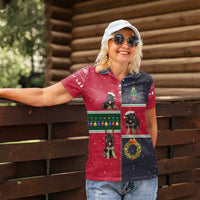 German Shepherd Puppy Christmas Women Polo Shirt with Ornaments Wreath and Nutcracker Design - Wonder Print Shop