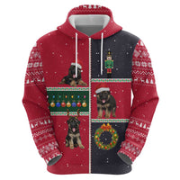 German Shepherd Puppy Christmas Zip Hoodie with Ornaments Wreath and Nutcracker Design - Wonder Print Shop