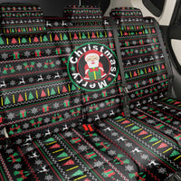 Gift For Merry Christmas Back Car Seat Cover with Santa Claus and Holiday Icons Pattern - Wonder Print Shop