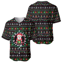Gift For Merry Christmas Baseball Jersey with Santa Claus and Holiday Icons Pattern - Wonder Print Shop
