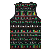 Gift For Merry Christmas Basketball Jersey with Santa Claus and Holiday Icons Pattern - Wonder Print Shop