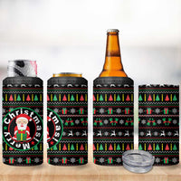 Gift For Merry Christmas 4 in 1 Can Cooler Tumbler with Santa Claus and Holiday Icons Pattern - Wonder Print Shop