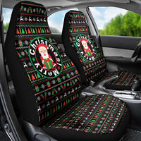 Gift For Merry Christmas Car Seat Cover with Santa Claus and Holiday Icons Pattern - Wonder Print Shop