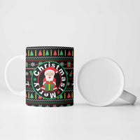 Gift For Merry Christmas Ceramic Mug with Santa Claus and Holiday Icons Pattern - Wonder Print Shop