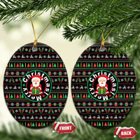 Gift For Merry Christmas Ceramic Ornament with Santa Claus and Holiday Icons Pattern - Wonder Print Shop