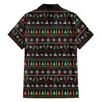 Gift For Merry Christmas Family Matching Off Shoulder Short Dress and Hawaiian Shirt with Santa Claus and Holiday Icons Pattern - Wonder Print Shop