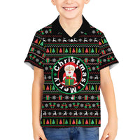 Gift For Merry Christmas Family Matching Off Shoulder Short Dress and Hawaiian Shirt with Santa Claus and Holiday Icons Pattern - Wonder Print Shop