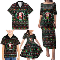 Gift For Merry Christmas Family Matching Puletasi and Hawaiian Shirt with Santa Claus and Holiday Icons Pattern - Wonder Print Shop