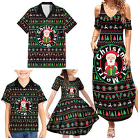 Gift For Merry Christmas Family Matching Summer Maxi Dress and Hawaiian Shirt with Santa Claus and Holiday Icons Pattern - Wonder Print Shop