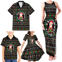 Gift For Merry Christmas Family Matching Tank Maxi Dress and Hawaiian Shirt with Santa Claus and Holiday Icons Pattern - Wonder Print Shop