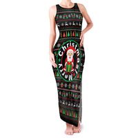 Gift For Merry Christmas Family Matching Tank Maxi Dress and Hawaiian Shirt with Santa Claus and Holiday Icons Pattern - Wonder Print Shop