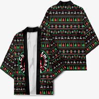 Gift For Merry Christmas Kimono with Santa Claus and Holiday Icons Pattern - Wonder Print Shop