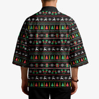 Gift For Merry Christmas Kimono with Santa Claus and Holiday Icons Pattern - Wonder Print Shop